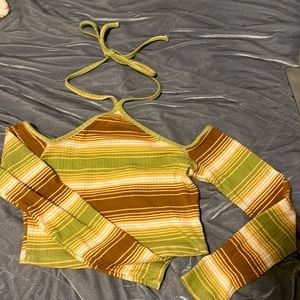 Brown,green, yellow, and white top from PACSUN never worn